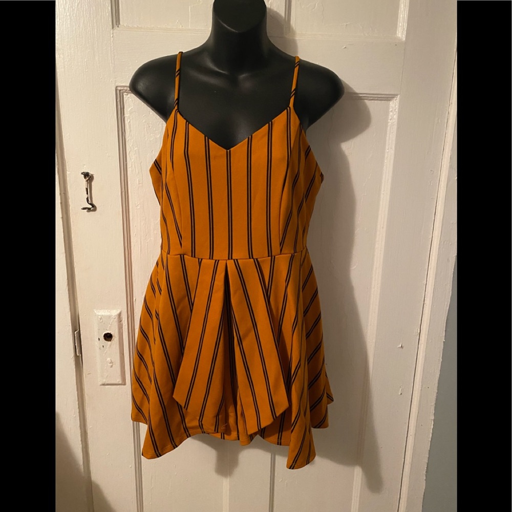 Mustard yellow and black jumpsuit